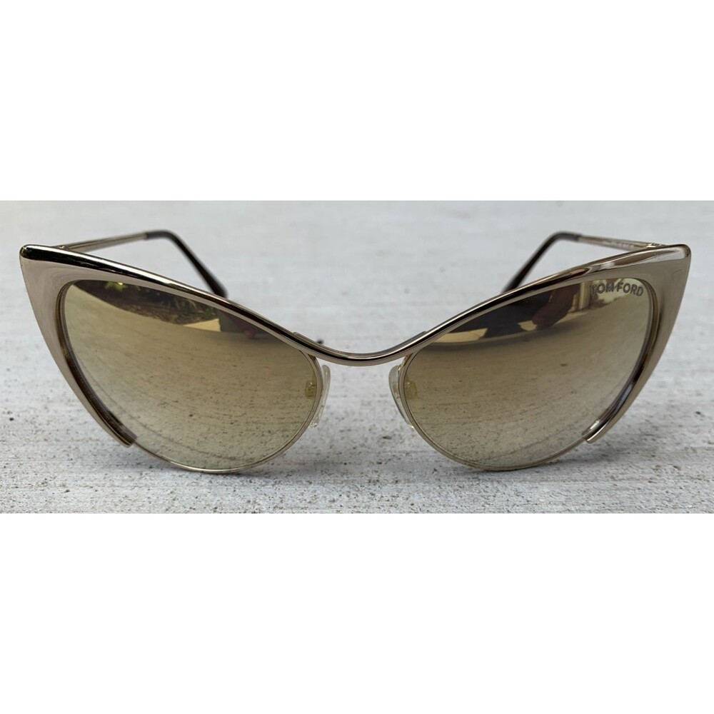 Tom Ford Nastasya TF304 28G Cat Eye Sunglasses Gold Mirror 56-17-135 Italy